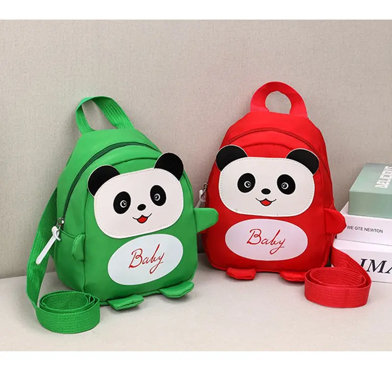 Ba lô mini du lịch, Thiết kế hoạt hình gấu trúc dễ thương, Thích hợp cho trẻ mầm non và trẻ mới biết đi, Túi đi học, Chống thất lạc 4