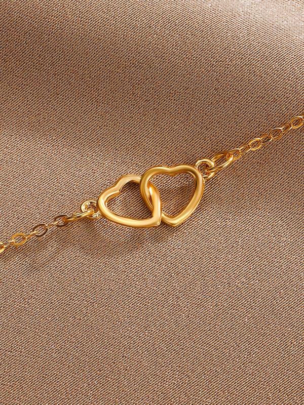 Simple Heart Decor Anklet for Women & Girls, Fashion Jewelry for Party, Daily Clothing Decor, Birthday Gift, Valentine's Day, Gift 6