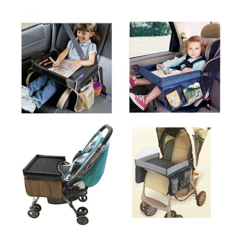 Product Introduction of Polyster Children Table Portable Car Child Table Storage Snack Tray Baby Car Seat Tray Stroller Kids Toy Food Holder Drawing Board Storage 16