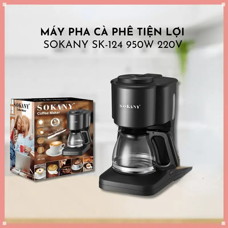 Máy Pha Cà Phê Tiện Lợi SOKANY 124 - Máy Pha Cà Phê Gia Dụng, Máy Pha Cà Phê Văn Phòng 1