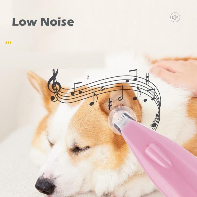 New Electric Dog Hair Trimmer Rechargeable Low Noise Pet Paw Trimmer Grooming with LED Lighting Cat Paw Trimmer 6