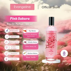 Evangeline Eau De Parfum Pink Sakura 100ml | Best Seller Parfum Wanita EDP Tahan Lama