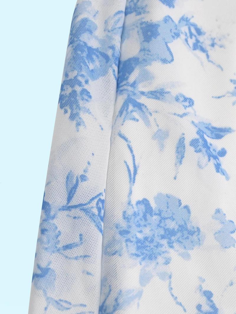 Product Introduction of Women's Floral Print   Cami Dress, Elegant Fashion Casual A Line Dress for Party Dating Wear, Ladies Dress for Summer 4