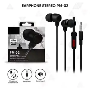 PM-02 Headset Kabel Gaming Stereo Hi-Res Audio Earphone Mikrofon 3.5mm untuk HP & Laptop