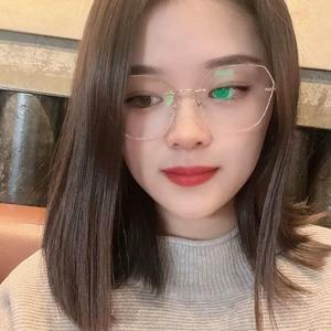 Metal Temples Frameless Cut-edge Lenses Rose Gold Starry Sky Zirconium Diamonds Middle-aged and Elderly Anti-blue Light Reading Glasses Graded Glasses for Farsighted