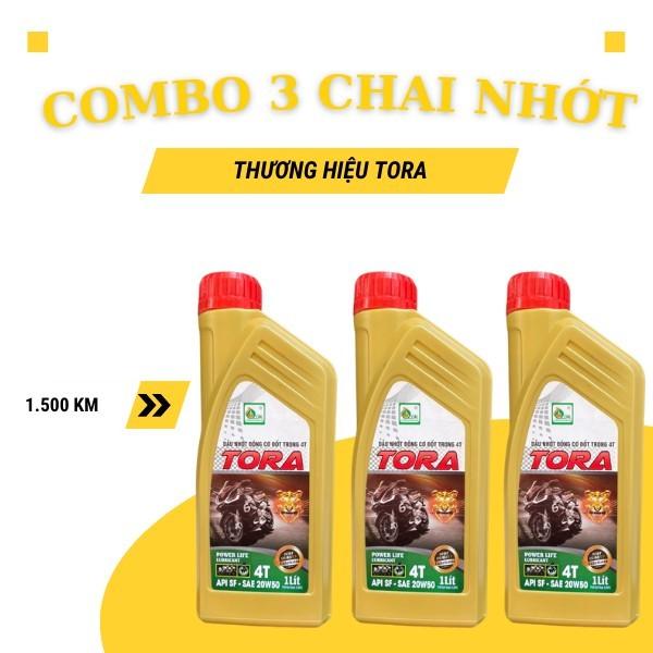 Combo 3 Chai Nhớt Gía Sỉ,Thương Hiệu TORA Dành Cho Xe Số - Xe Ga