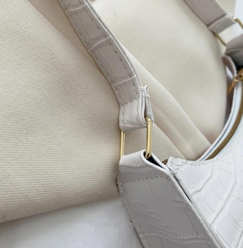Product Introduction of Fashion PU Leather Bags for Women Alligator Pattern Armpit Handbag Female Small Underarm Messenger Bag Purse 23