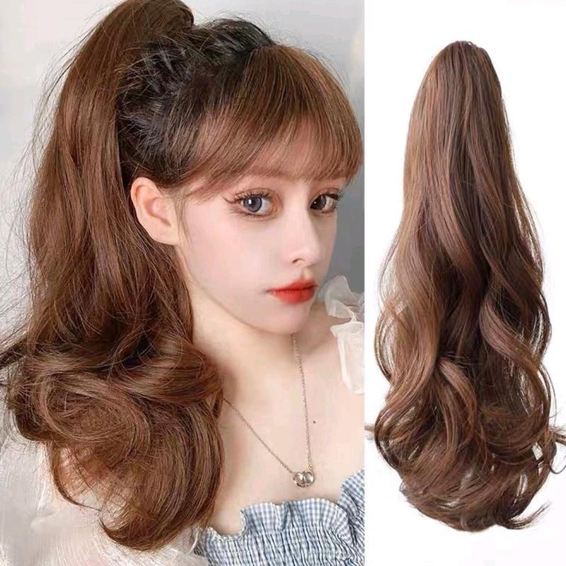 Tóc giả ngoặm đuôi ngựa [ẢNH THẬT] tóc giả xoăn 45cm sang chảnh điệu đà nagi