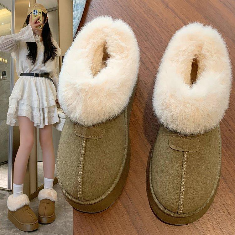 Giày Nữ Da Lộn Cổ Lông G53 Độn Đế Mẫu Mới Siêu Xinh Hót Trends Năm Nay Shoes Boot Jean Bốt