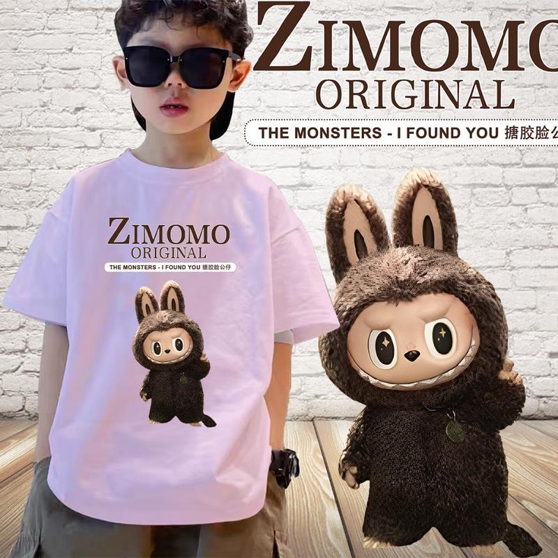 Product Introduction of 2024 kids short sleeve labubu pumpkin Boo Pop Mart T-shirt comfortable and stylish tee 25