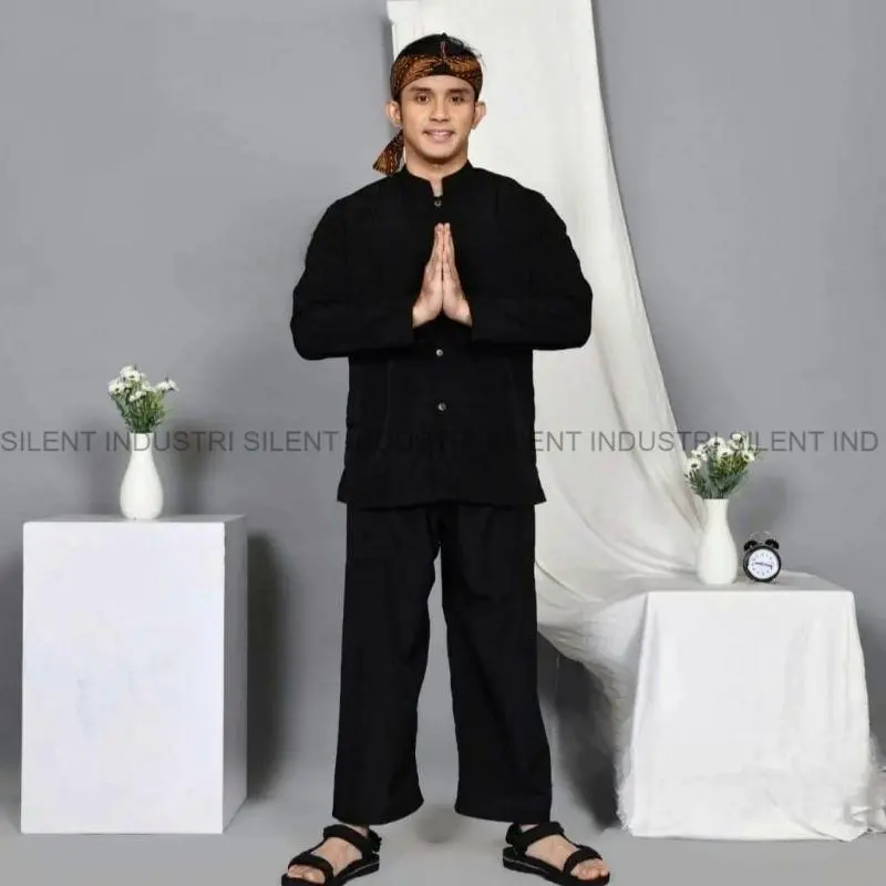 SILENT Setelan Baju Pangsi Dewasa Satu Set Baju + Celana Pangsi Sunda Dewasa / Baju Adat Sunda / Baju Adat Baduy / Baju Tradisional / Baju silat Terbaru Termurah Terlaris