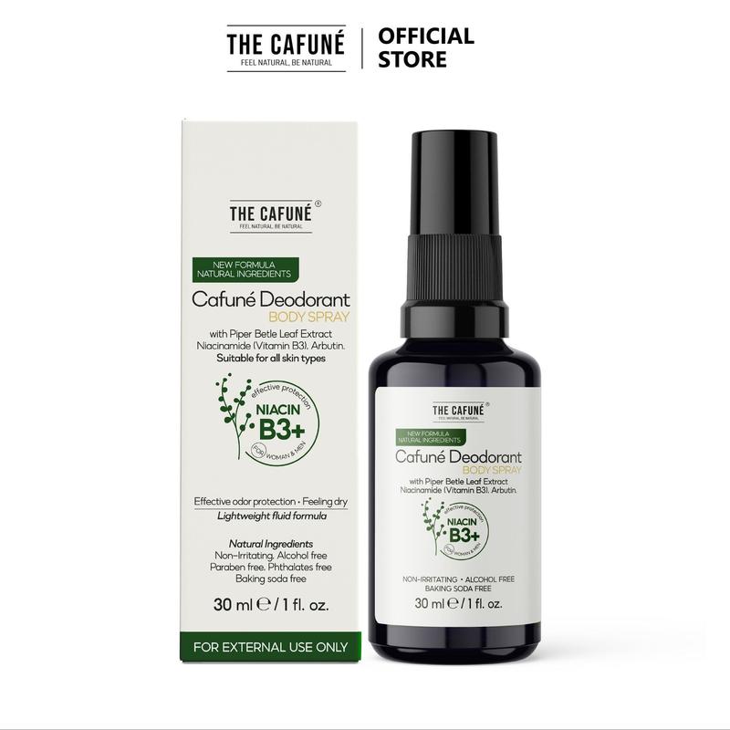 Xịt Khử Mùi Và Ngăn Mùi Hôi Cafuné Deodorant Body Spray The Cafuné Phù Hợp Với Vùng Cơ Thể, Chân, Tay, Nách 30ml Khử Mùi Hôi