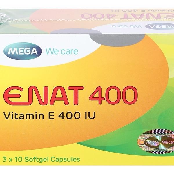 Enat 400 bổ sung vitamin E, ngừa lão hóa, làm đẹp da (Hộp 3 vỉ x 10 viên)