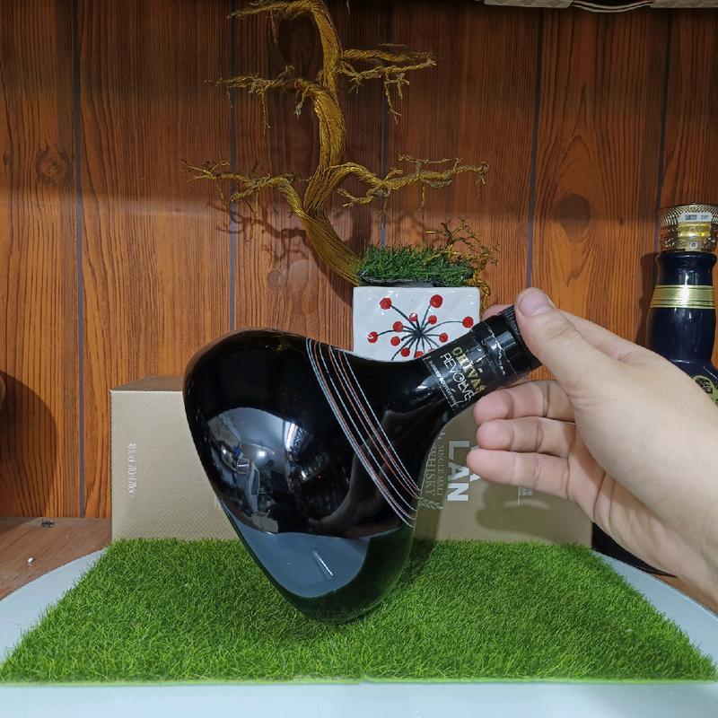 Vỏ chai rượu ngoại Chivas Đĩa Bay độc đáo đen huyền bí trưng bày decor (chai rỗng) 5