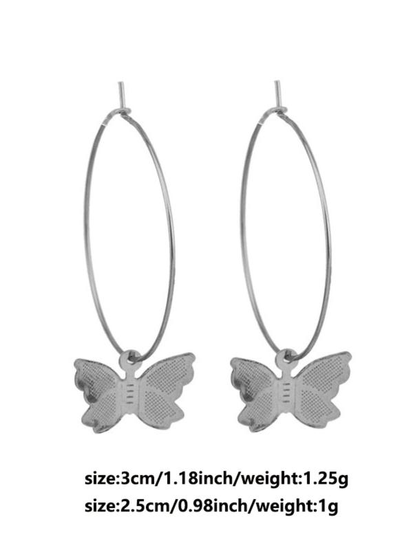 Butterfly Design Earrings, Fashionable Jewelry for Women & Girls, Trendy All-match & Exquisite Jewelry for Birthday Gift 1