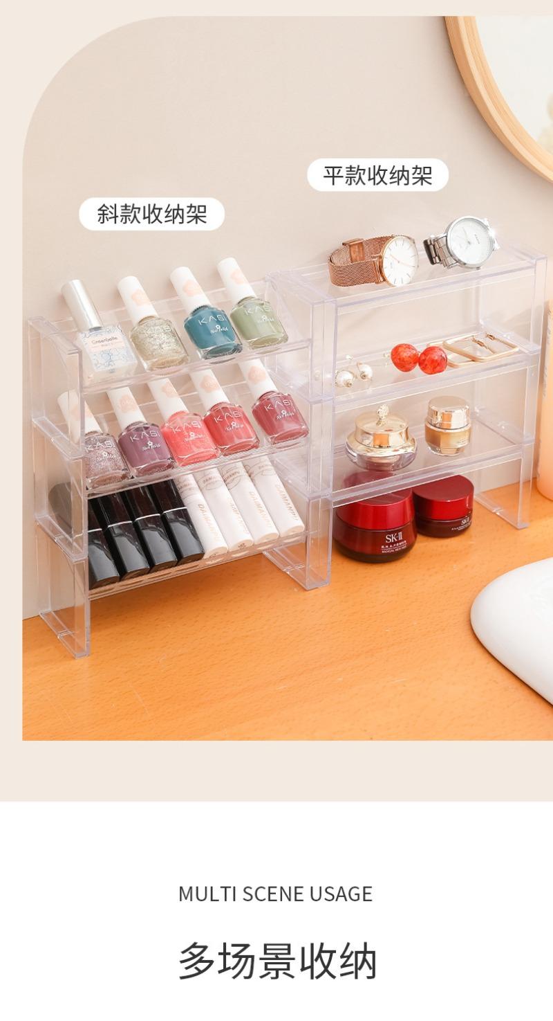 Product Introduction of Desktop transparent storage rack can be stacked with cosmetics sorting rack, badge display rack, jewelry lipstick storage rack 8