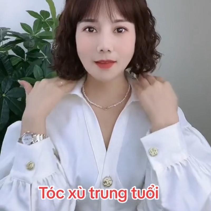 tóc nguyên đầu xù ngang vai.kèm lưới trùm tóc 1