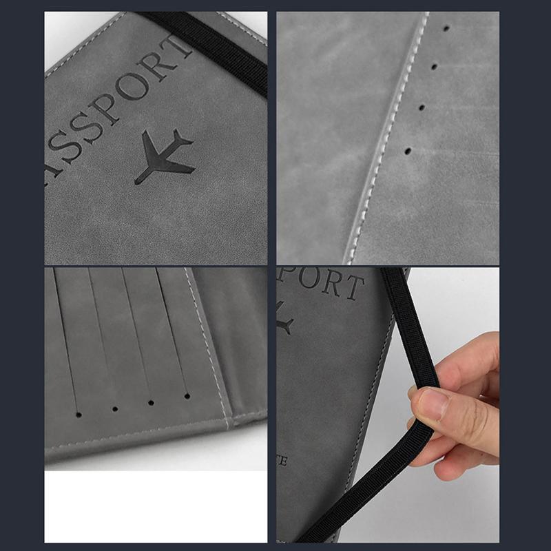 Product Introduction of Sarung Pasport, Bahan PU, Kalis Air, Reka Bentuk RFID, Sesuai untuk Kad Kredit dan ID, Dompet Dokumen, Pelbagai Fungsi, Sarung Dompet Kad Bank ID, Aksesori Perjalanan 11