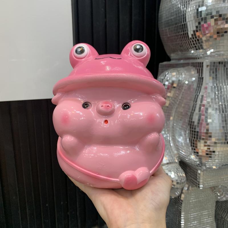 Heo Thạch Cao Ếch Mini Tiết Kiệm, Trang Trí, Quà Tặng, Ống Tiết Kiệm, Ống Heo Đựng Tiền