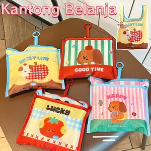 Kantong Belanja Kartun Yang Lucu / Tas Belanja Berkualita  /Tas Belanja Lipat Portable / Tas Belanja Ramah Lingkungan Untuk Belanja Di Supermarket