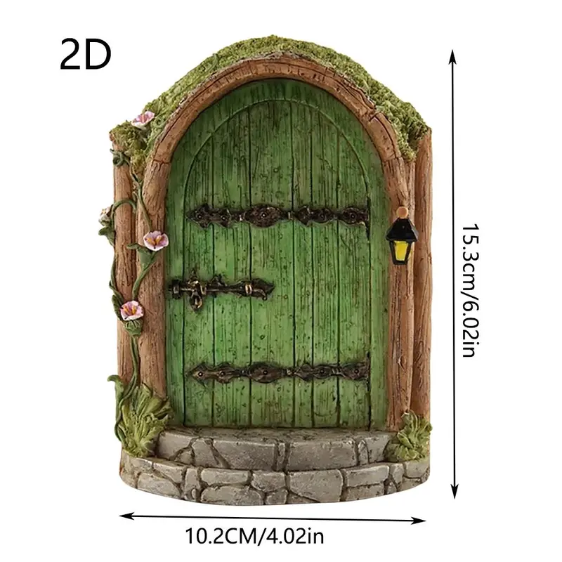 Creative Door Design Garden Decor, Wood Fairy Garden Accessories, Micro Landscape Decoration, Suitable for Outdoor Garden Lawn Decoration 6