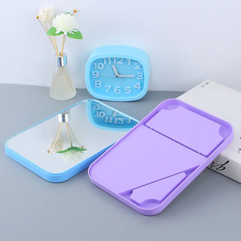 PUSAT17 CERMIN LIPAT PORTABLE PERSEGI / CERMIN KACA RIAS MAKE UP / CERMIN MEJA DUDUK SEGI / KACA CERMIN MAKEUP SERBAGUNA / BEAUTY MIRROR 3