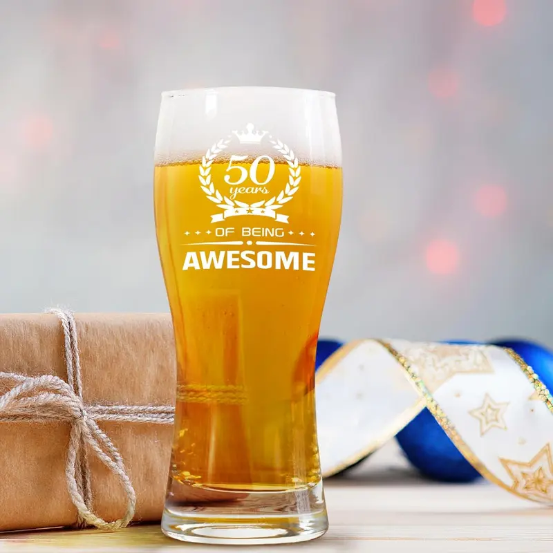 Joymaking Personalised Pint Glass 15oz for Men's 50th Birthday Gifts 3