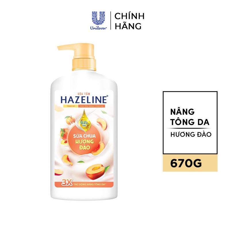 Sữa tắm Hazeline Tone Up Sữa Chua Hương Đào 670G