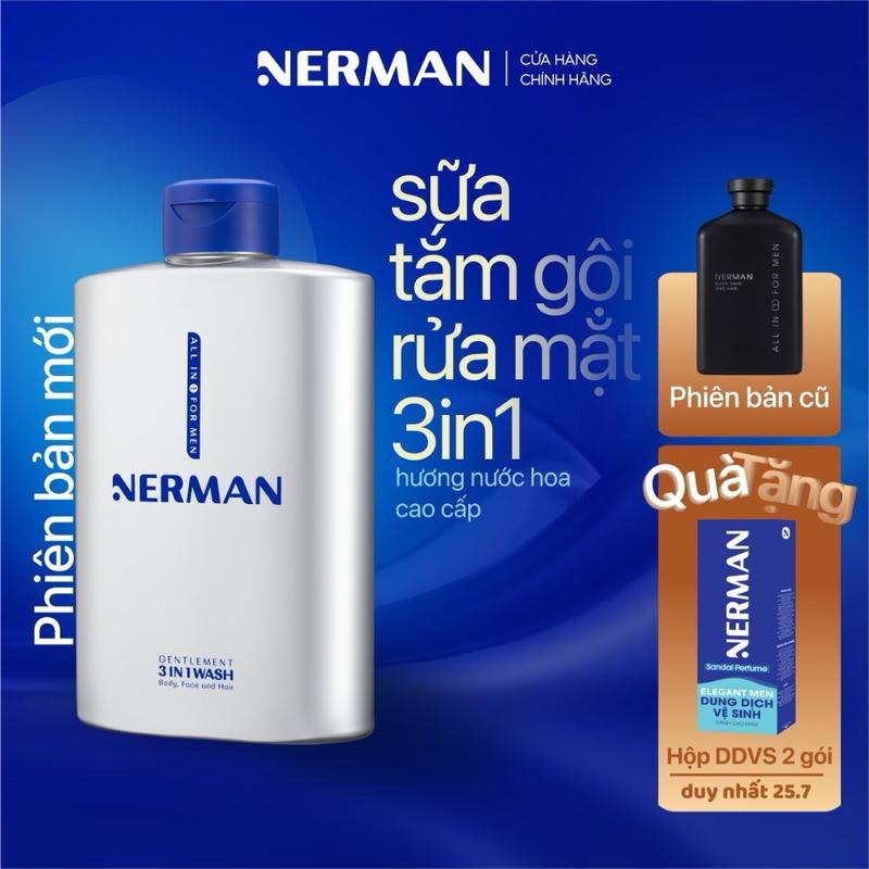 Sữa tắm gội hương nước hoa cao cấp Gentleman 3 in 1 NERMAN 350ml