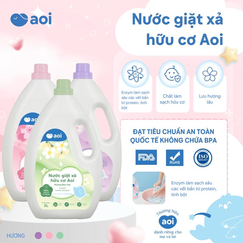 Nước giặt xả hữu cơ Aoi dung tích 3L Cho Bé