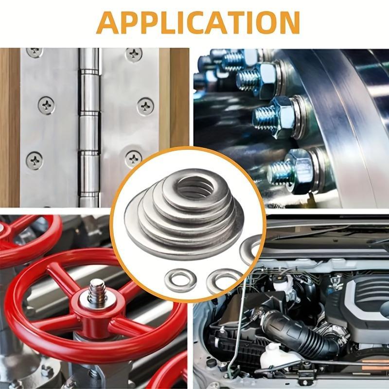 Product Introduction of Stainless Steel Washer Set, 580pcs/set Mixed Size Flat Washer Assortment Kit, Car Thread Repair Kit, Multipurpose Car Repair Tool 3