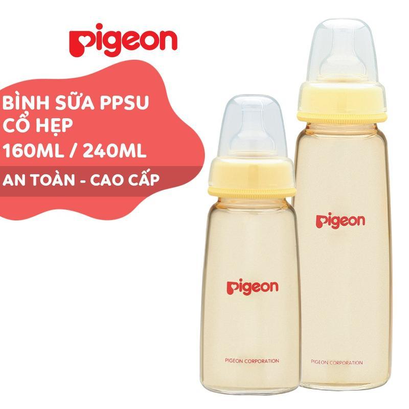 Bình sữa cổ hẹp PPSU Pigeon 160ml/240ml