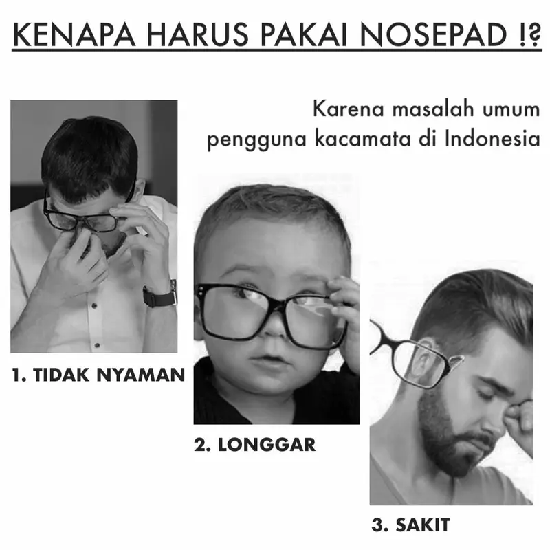 1 Pcs Nose Pad Kacamata Penyangga Hidung Pencegah Turun. - Non Slip Silicone Model L Group 5