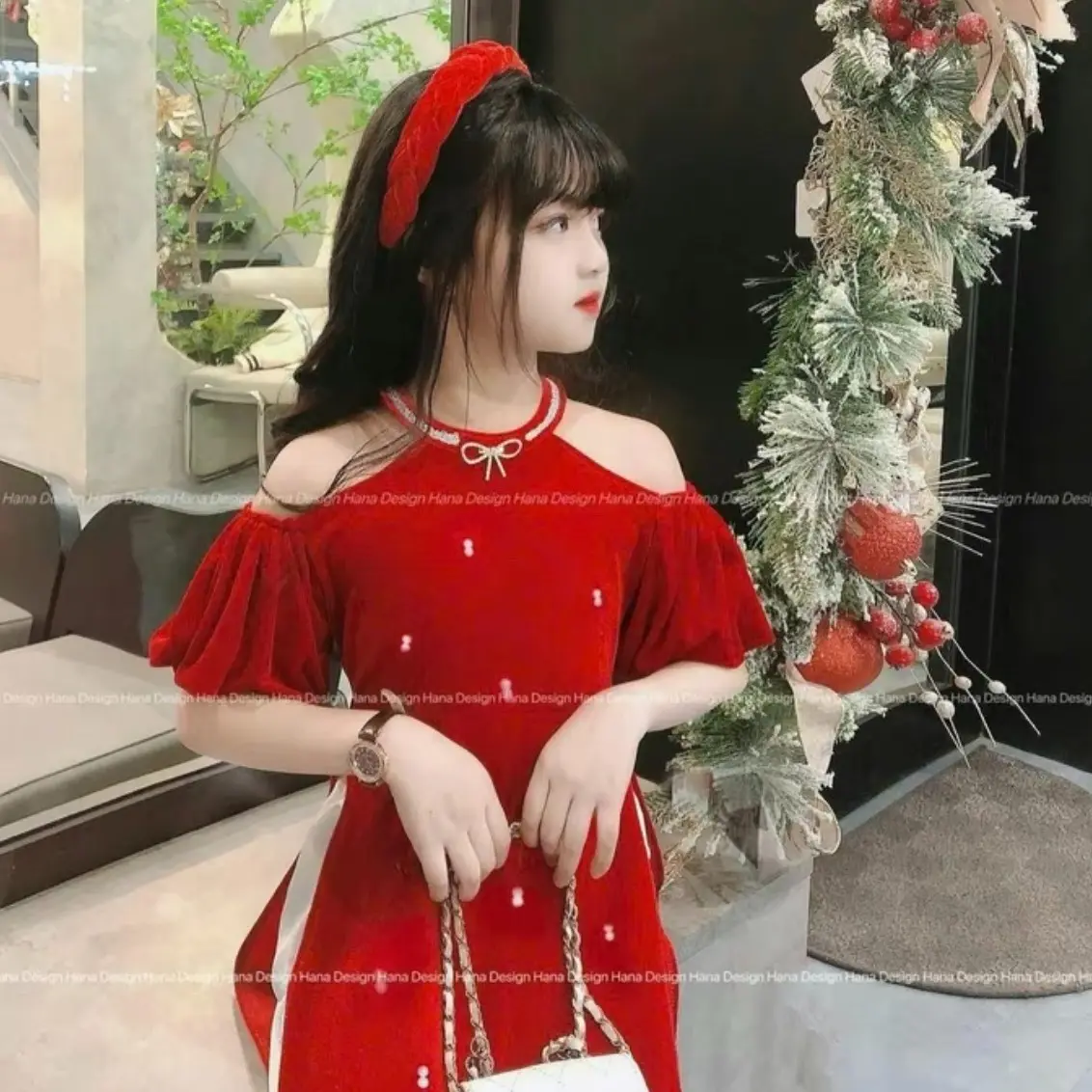 Mã S9 :( 20kg - 60kg )  ÁO DÀI HỞ VAI CHO BÉ GÁI