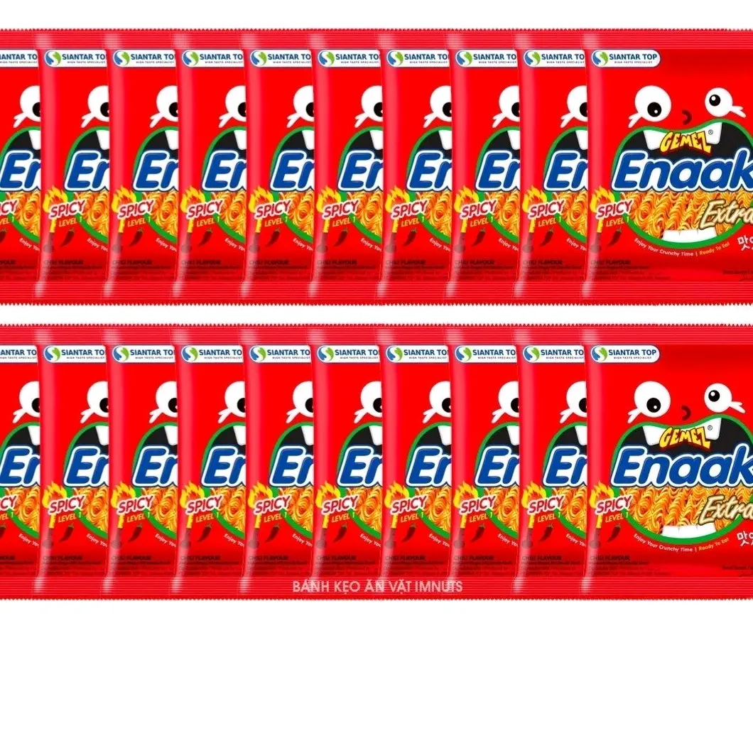 10 gói Snack mì trẻ em Gemez Enaak Extra Indonesia vị Ớt cấp độ 10 gói x 28g (mì đỏ 10 gói × 28gr) Food Thức Ăn  Cay