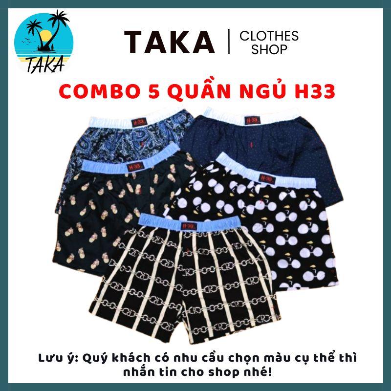 Combo 5 quần ngủ nam H33 KHÔNG TÚI chất liệu Kate mềm thoáng mát mặc nhà đi biển Menswear Quần Boxer Hàng Tốt Loại 1
