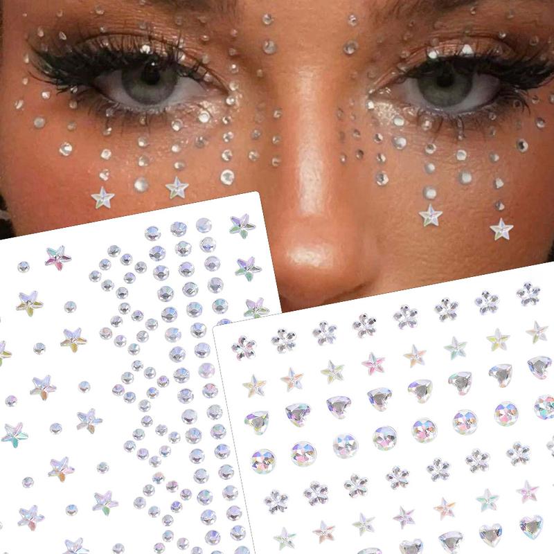 Product Introduction of Diamond Face Stickers Nail Art Diamond Face Performance Party Makeup Ball Decorations No Glue Decorative Face Stickers 3