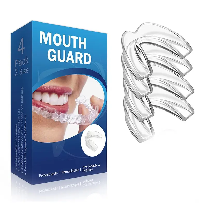 4pcs Sports Mouth Guard For Adults/Kids, Teeth Protective Gear For Boxing, Kickboxing, Karate, Taekwondo, Fighting, Training 0