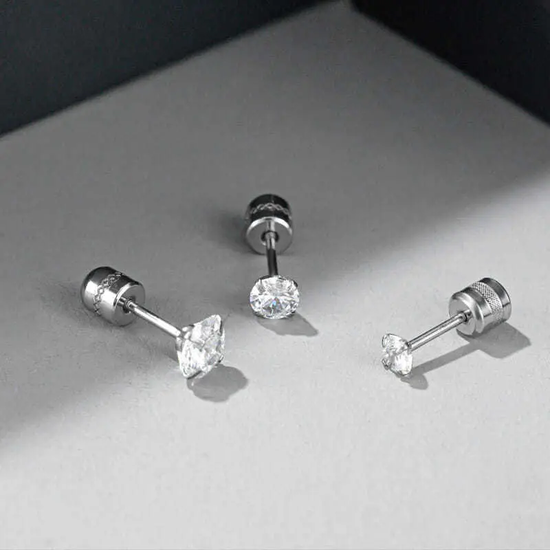 Bông Tai Bằng Thép Không Gỉ Titan, Cặp Unisex, Dành Cho Nam Và Nữ, Phong Cách, YUAN2BAI 3