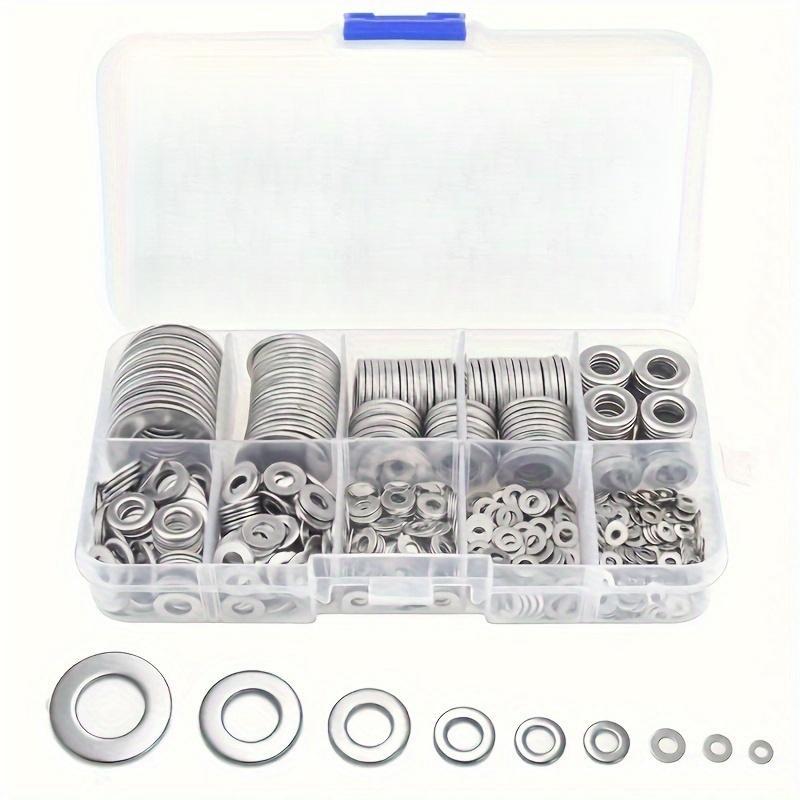 Product Introduction of Stainless Steel Washer Set, 580pcs/set Mixed Size Flat Washer Assortment Kit, Car Thread Repair Kit, Multipurpose Car Repair Tool 0
